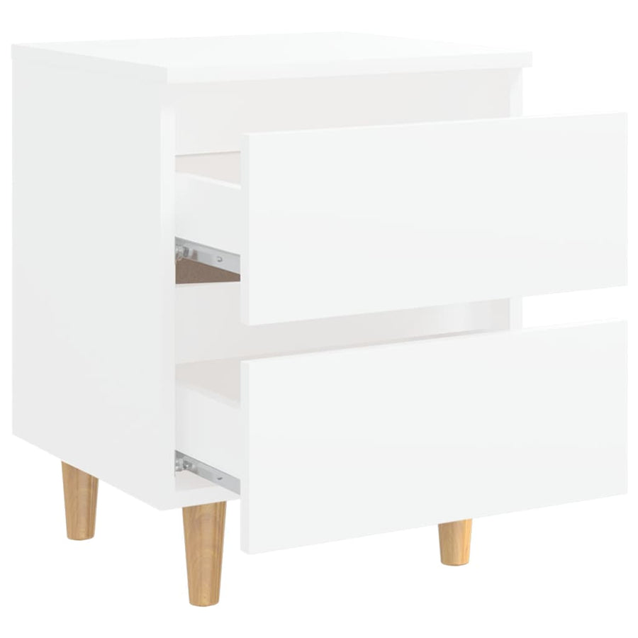 Nachtkastjes Met Grenenhouten Poten 40X35X50 Cm 2 Wit
