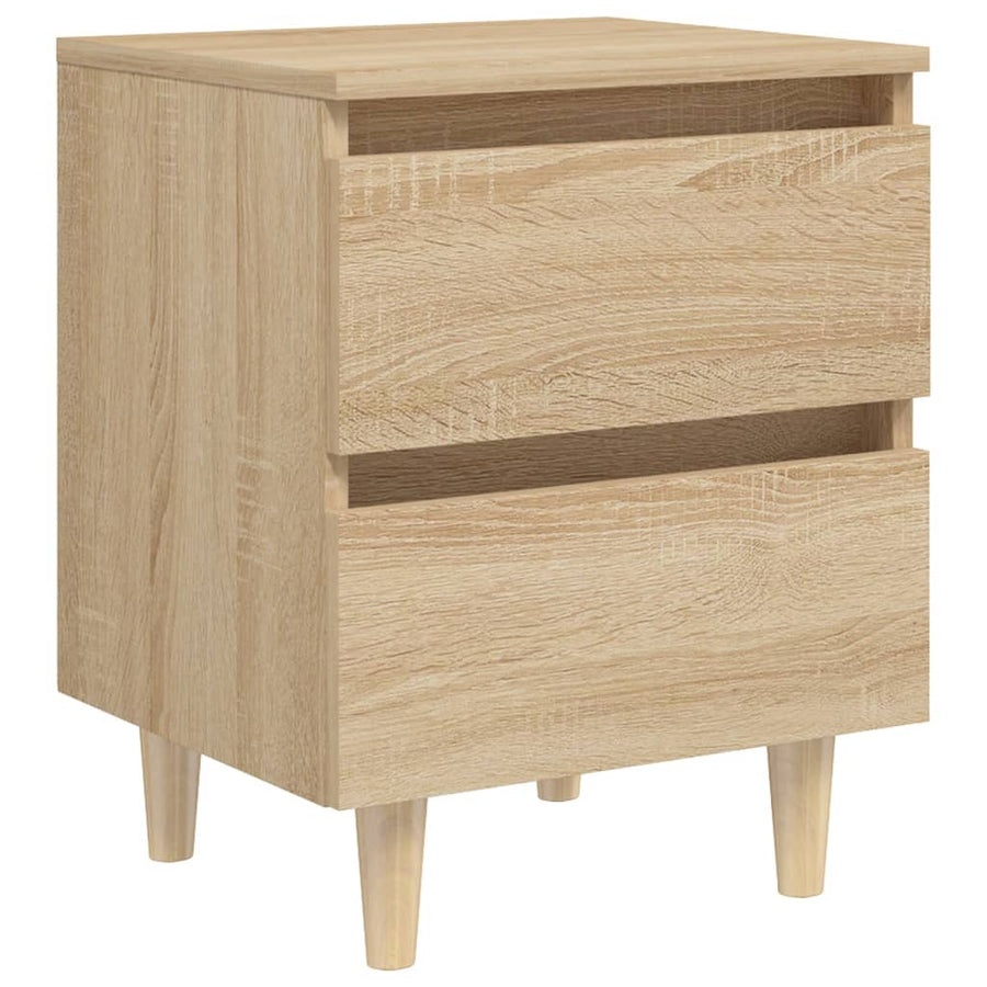 Nachtkastje met houten poten 40x35x50 cm sonoma eikenkleurig 1 Sonoma eiken