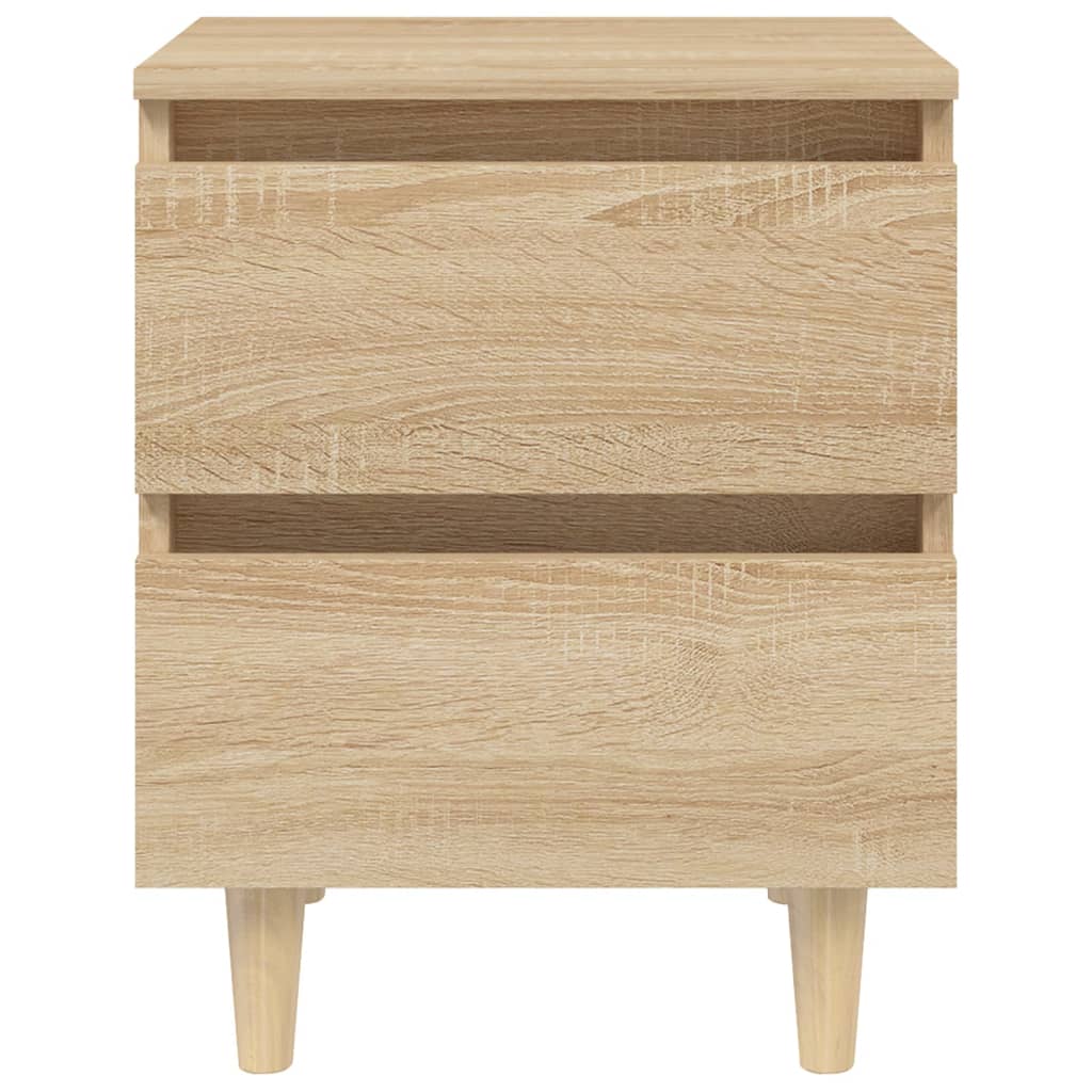 Nachtkastje met houten poten 40x35x50 cm sonoma eikenkleurig 1 Sonoma eiken