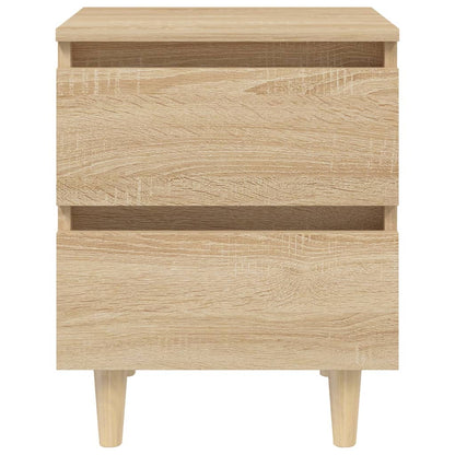 Nachtkastje met houten poten 40x35x50 cm sonoma eikenkleurig 1 Sonoma eiken