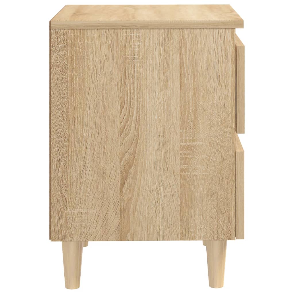 Nachtkastje met houten poten 40x35x50 cm sonoma eikenkleurig 1 Sonoma eiken