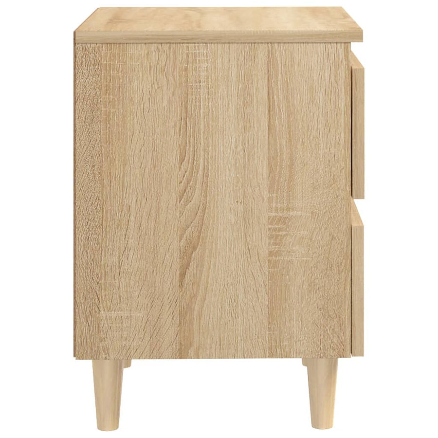 Nachtkastje met houten poten 40x35x50 cm sonoma eikenkleurig 1 Sonoma eiken