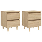 Nachtkastje 40x35x50 cm sonoma eiken 2 lades