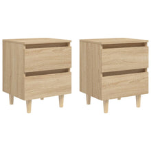Nachtkastjes Met Houten Poten 40X35X50Cm Kleur 2 Sonoma eiken