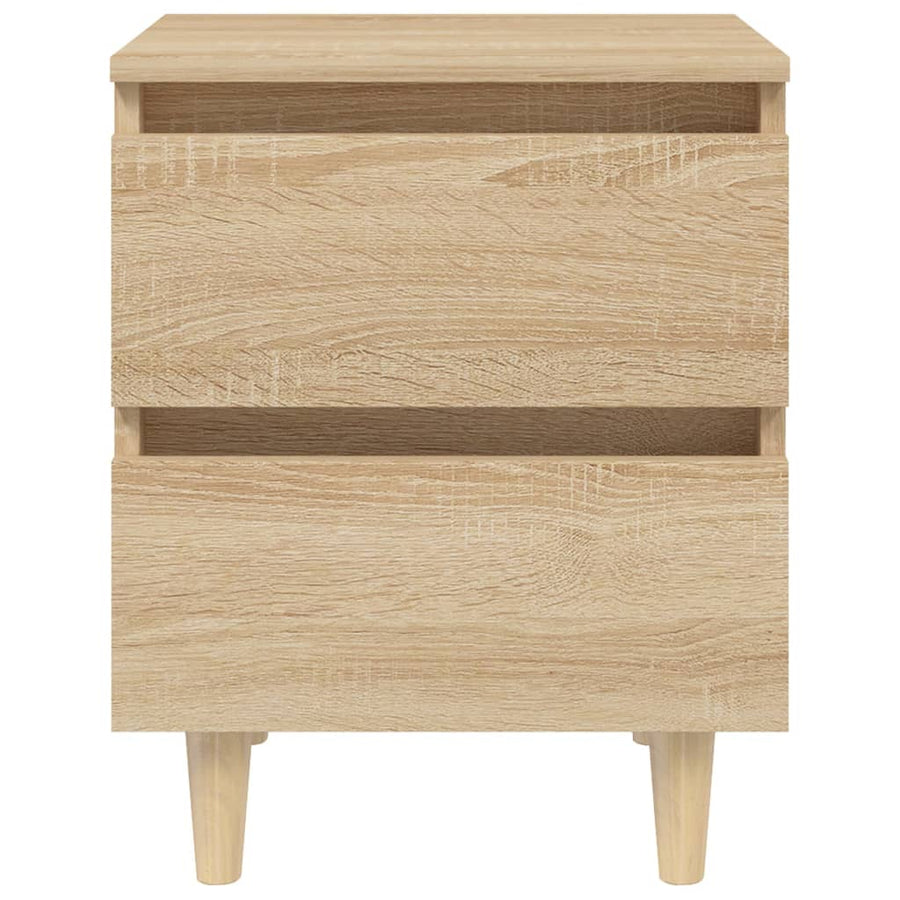 Nachtkastjes Met Houten Poten 40X35X50Cm Kleur 2 Sonoma eiken