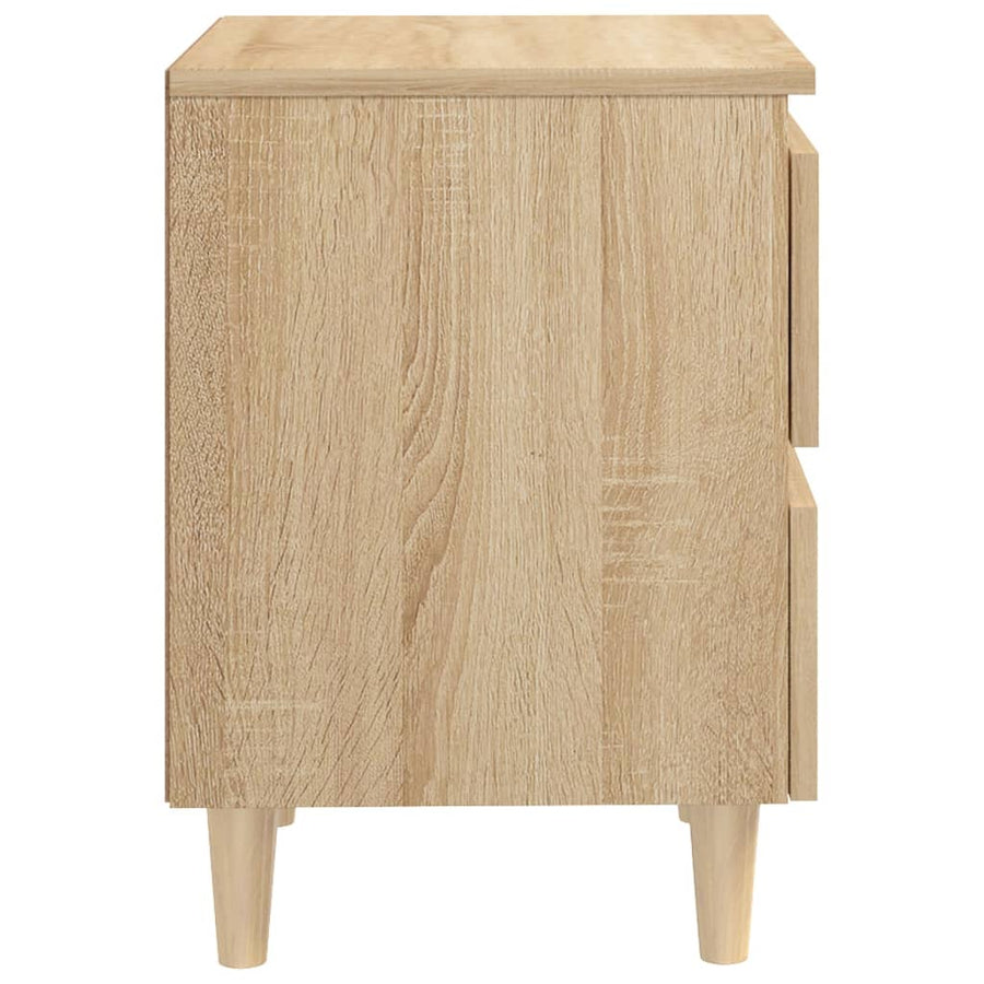 Nachtkastjes Met Houten Poten 40X35X50Cm Kleur 2 Sonoma eiken