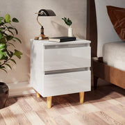 Nachtkastjes 2 st 40x35x50 cm hoogglans wit