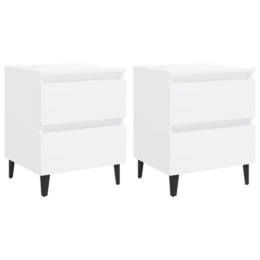 Nachtkastjes 40X35X50 Cm Bewerkt Hout 2 Wit