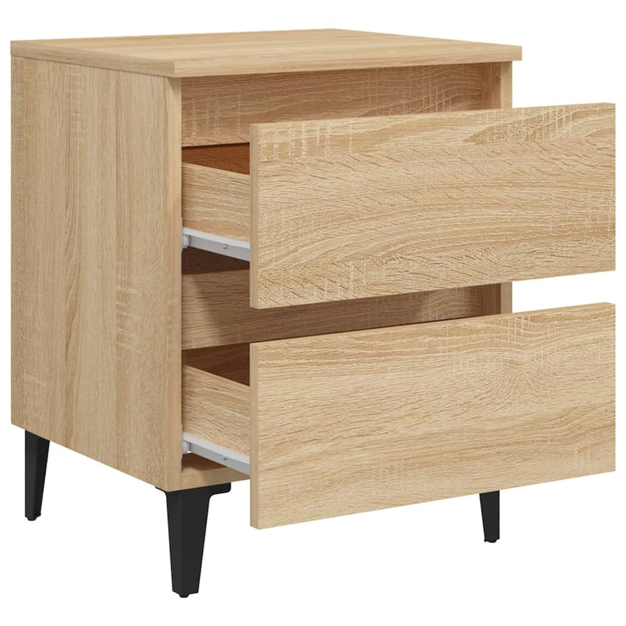 Nachtkastje 40X35X50 Cm Bewerkt Hout Kleurig 1 Sonoma eiken