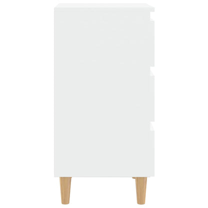 Nachtkastje met massief houten poten 40x35x69 cm wit 1 Wit