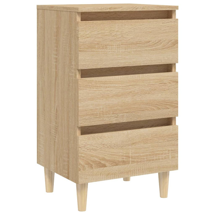 Nachtkastje met houten poten 40x35x69 cm sonoma eikenkleurig 1 Sonoma eiken