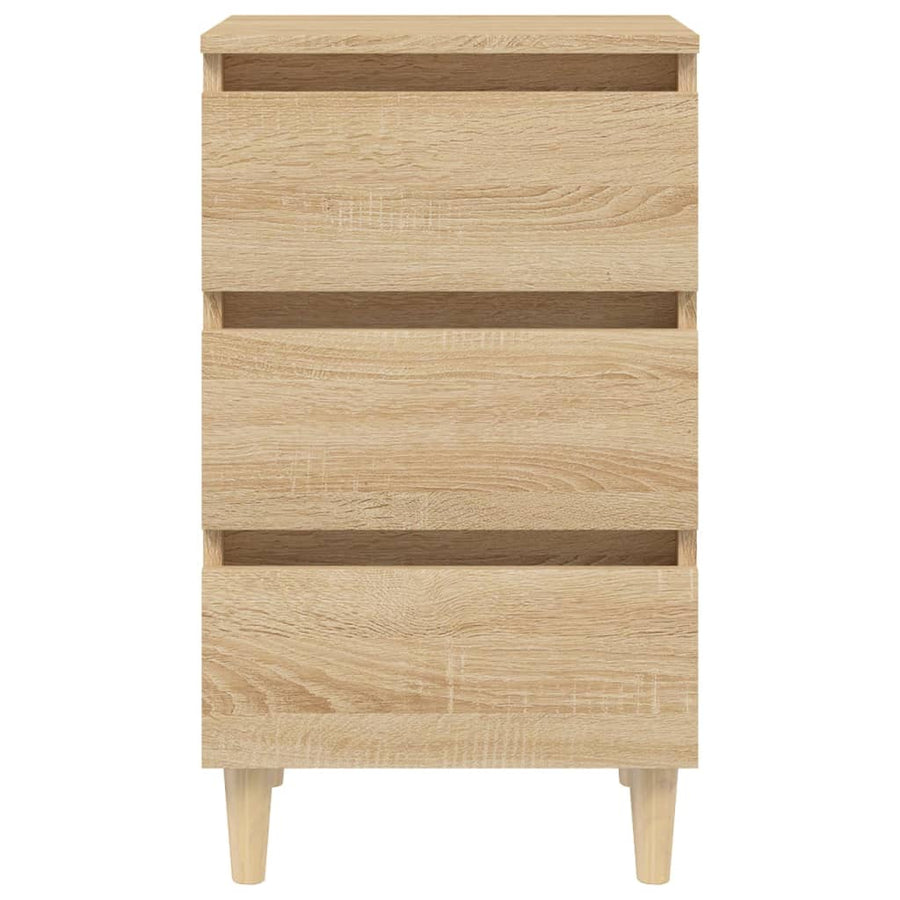 Nachtkastje met houten poten 40x35x69 cm sonoma eikenkleurig 1 Sonoma eiken