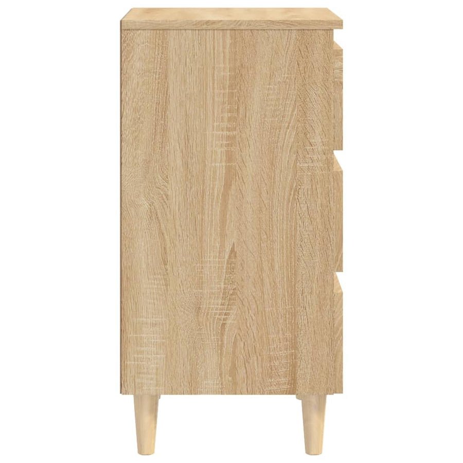 Nachtkastje met houten poten 40x35x69 cm sonoma eikenkleurig 1 Sonoma eiken