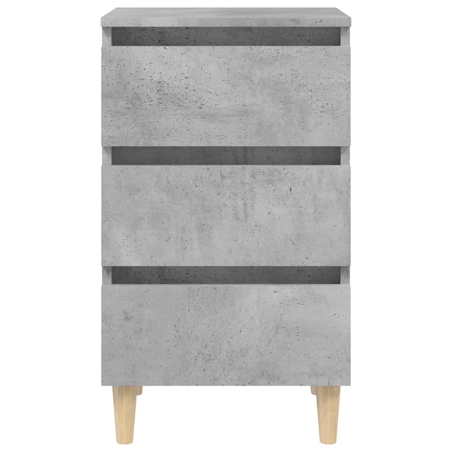 Nachtkastje met massief houten poten 40x35x69 cm betongrijs 1 Betongrijs
