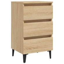 Nachtkastje Met Metalen Poten 40X35X69 Cm Kleurig 1 Sonoma eiken