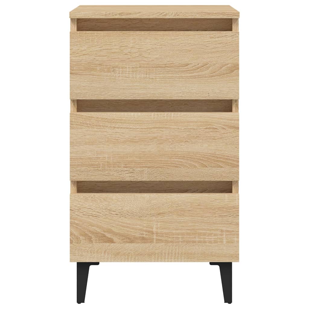 Nachtkastje Met Metalen Poten 40X35X69 Cm Kleurig 1 Sonoma eiken