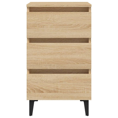 Nachtkastje Met Metalen Poten 40X35X69 Cm Kleurig 1 Sonoma eiken
