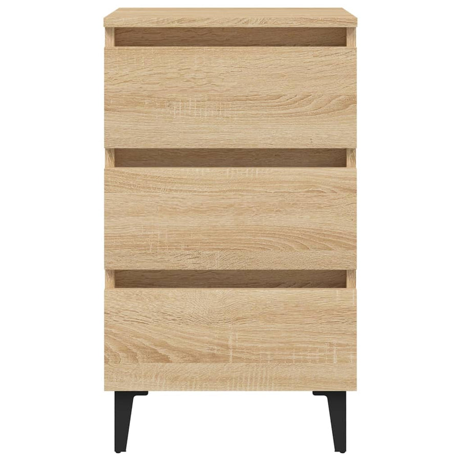 Nachtkastje Met Metalen Poten 40X35X69 Cm Kleurig 1 Sonoma eiken