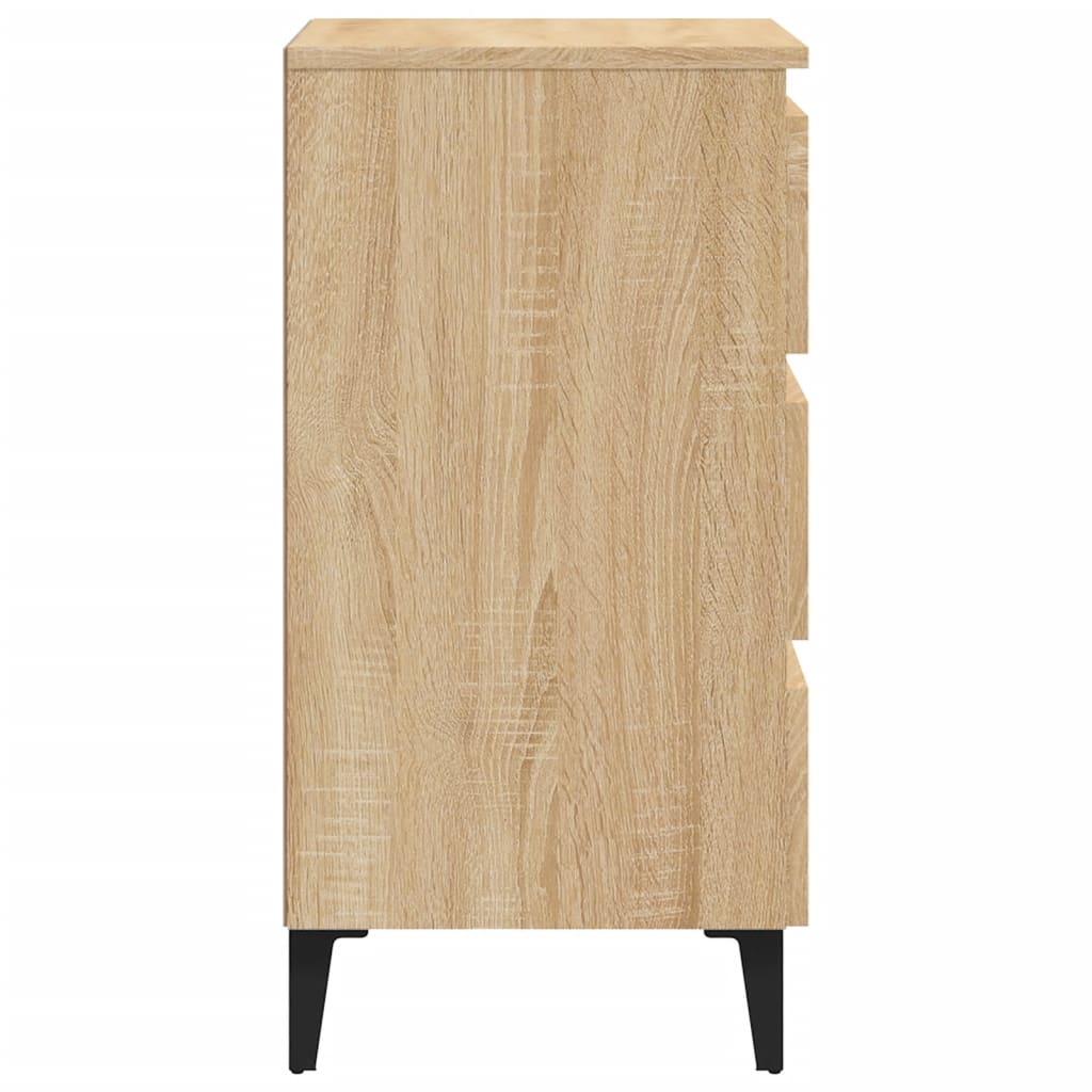 Nachtkastje Met Metalen Poten 40X35X69 Cm Kleurig 1 Sonoma eiken
