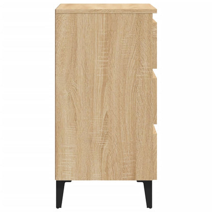 Nachtkastje Met Metalen Poten 40X35X69 Cm Kleurig 1 Sonoma eiken