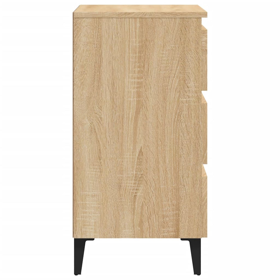 Nachtkastje Met Metalen Poten 40X35X69 Cm Kleurig 1 Sonoma eiken