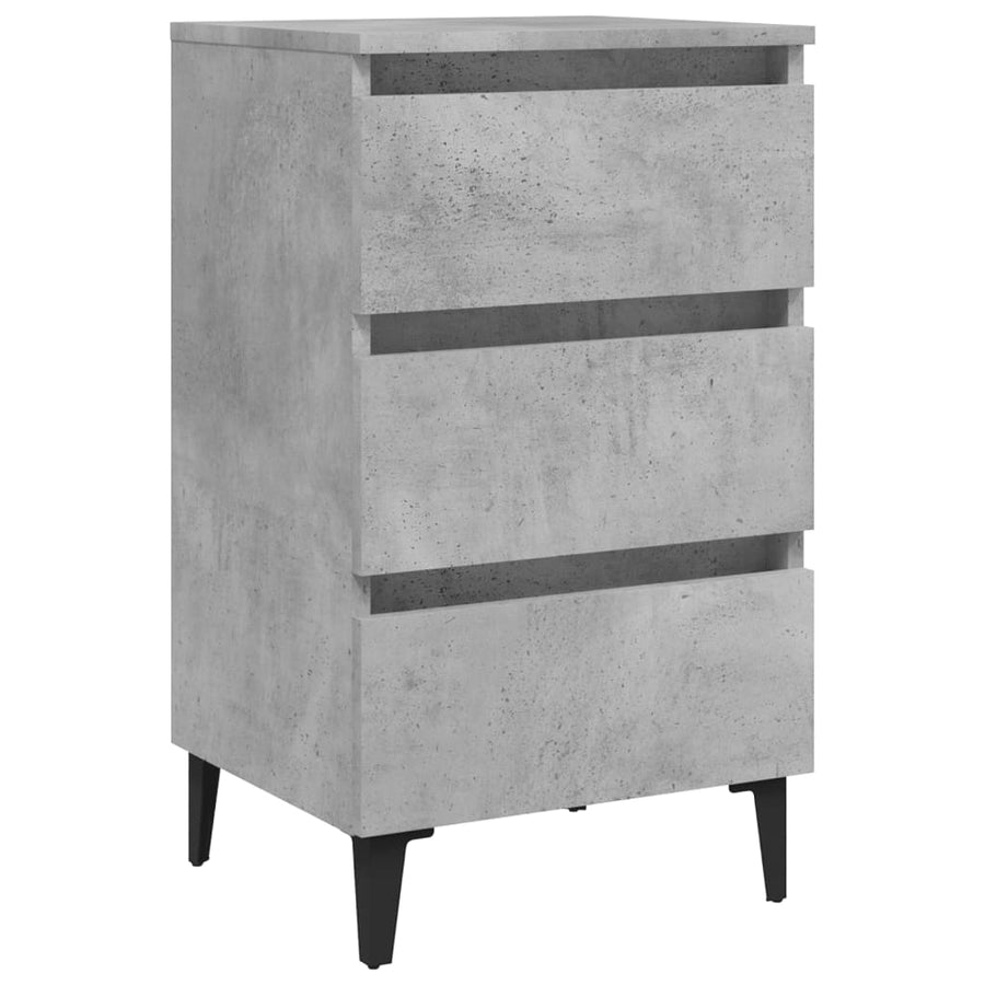 Nachtkastje Met Metalen Poten 40X35X69 Cm 1 Betongrijs