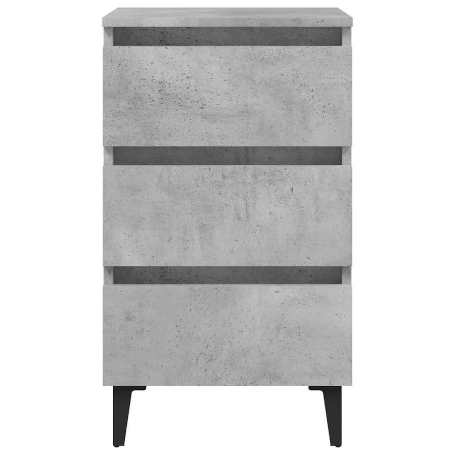 Nachtkastje Met Metalen Poten 40X35X69 Cm 1 Betongrijs