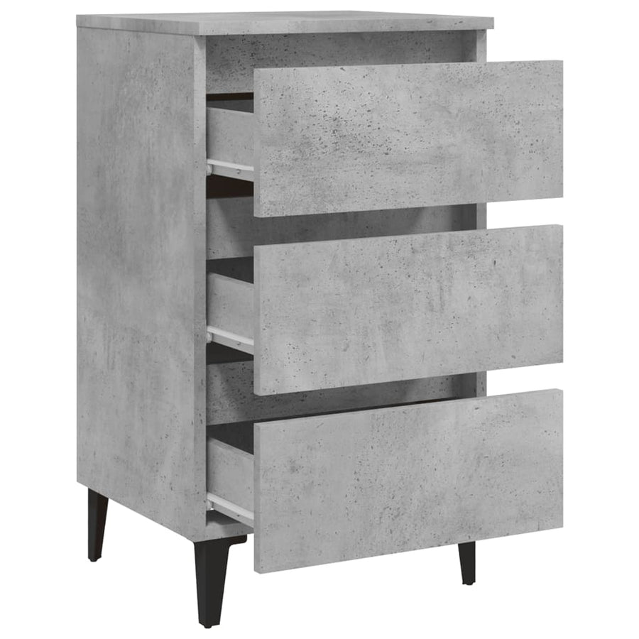 Nachtkastje Met Metalen Poten 40X35X69 Cm 1 Betongrijs