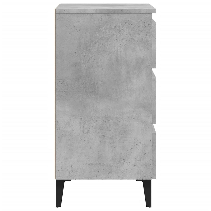 Nachtkastje Met Metalen Poten 40X35X69 Cm 1 Betongrijs