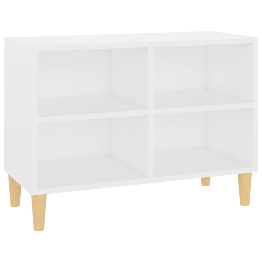 Tv-meubel met massief houten poten 69,5x30x50 cm wit 69.5 x 30 x 50 cm Wit