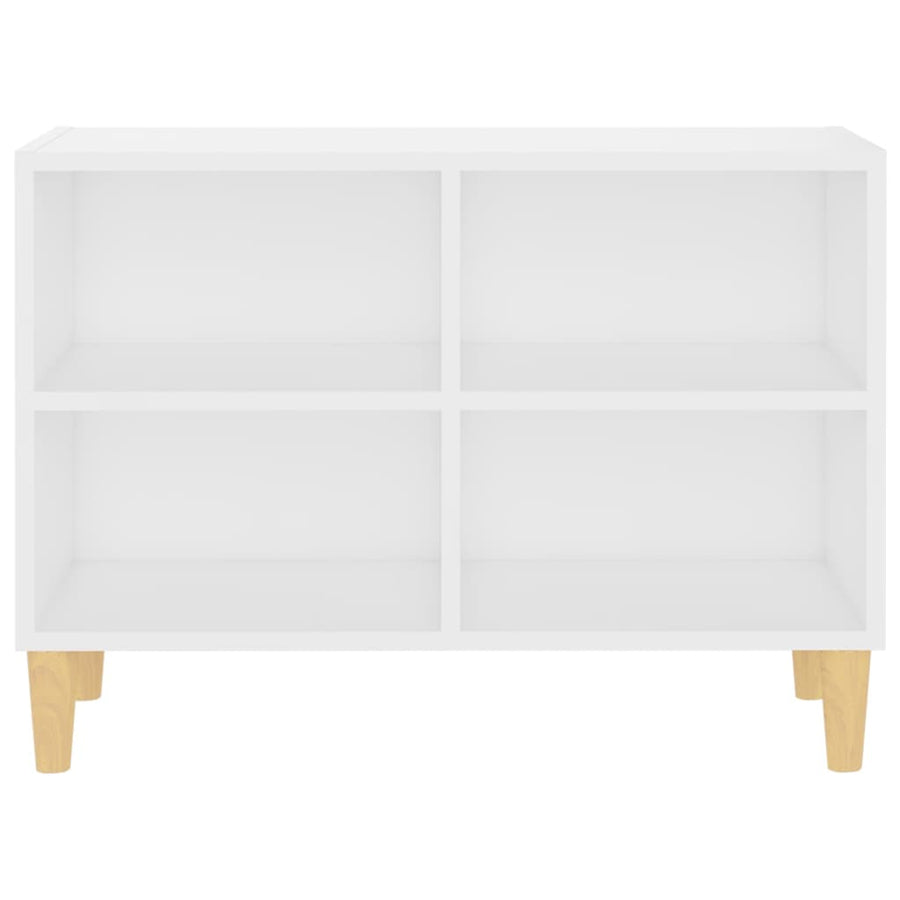 Tv-meubel met massief houten poten 69,5x30x50 cm wit 69.5 x 30 x 50 cm Wit
