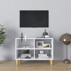 Tv-meubel 69,5x30x50 cm wit massief houten poten