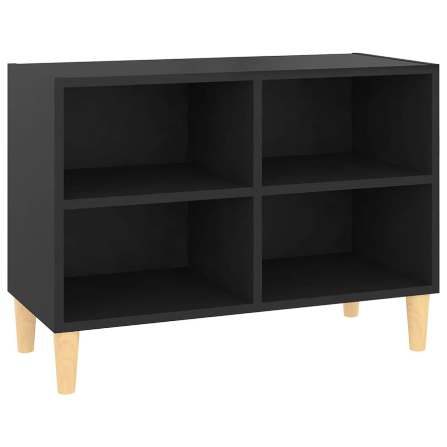 Tv-Meubel Met Massief Houten Poten 69,5X30X50 Cm 69.5 x 30 x 50 cm Zwart