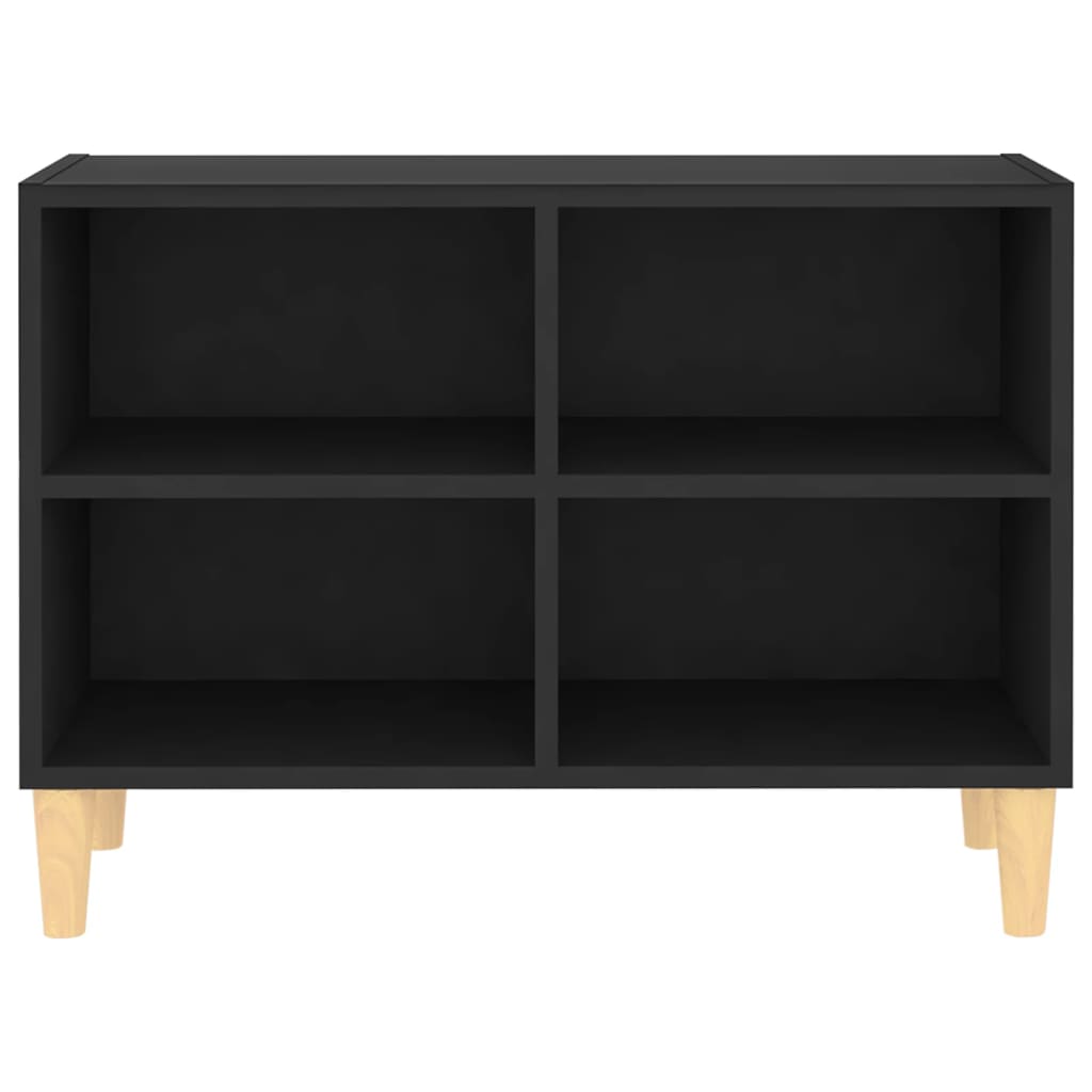 Tv-Meubel Met Massief Houten Poten 69,5X30X50 Cm 69.5 x 30 x 50 cm Zwart