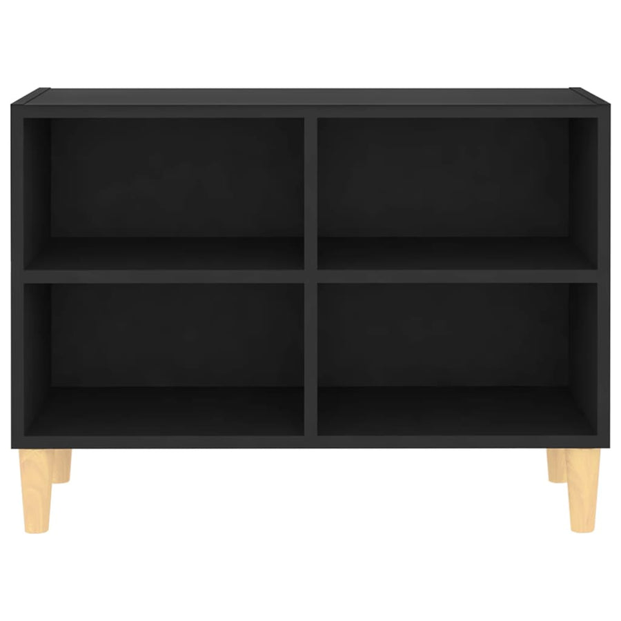 Tv-Meubel Met Massief Houten Poten 69,5X30X50 Cm 69.5 x 30 x 50 cm Zwart