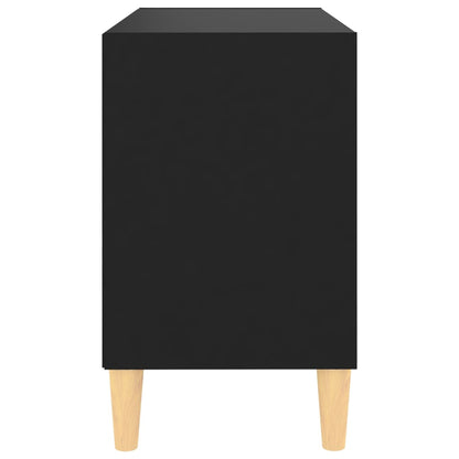 Tv-Meubel Met Massief Houten Poten 69,5X30X50 Cm 69.5 x 30 x 50 cm Zwart