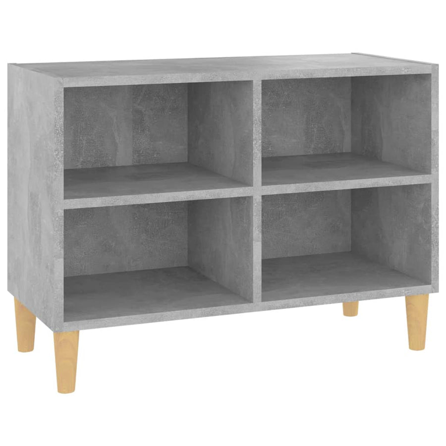 Tv-meubel met massief houten poten 69,5x30x50 cm betongrijs 69.5 x 30 x 50 cm Betongrijs