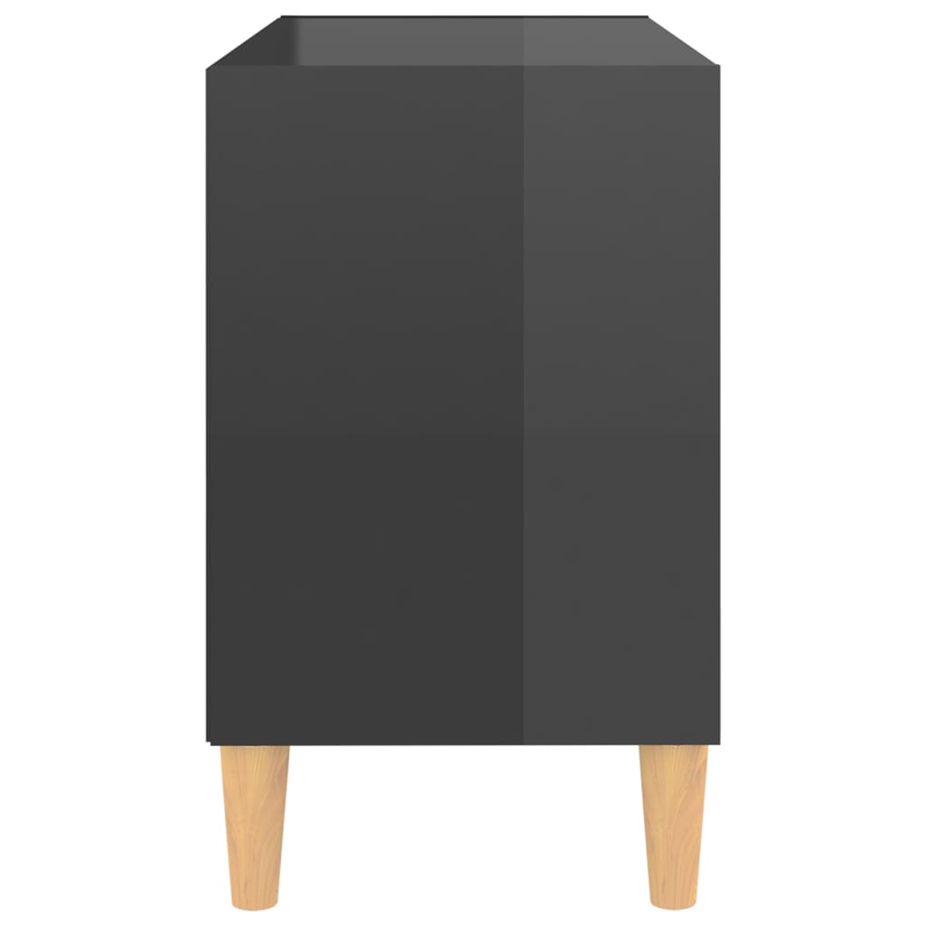 Tv-meubel met houten poten 69,5x30x50 cm hoogglans grijs