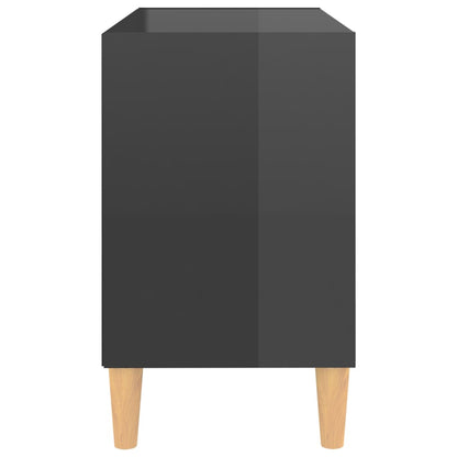 Tv-meubel met houten poten 69,5x30x50 cm hoogglans grijs