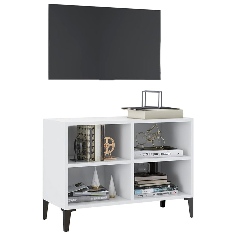 Tv-Meubel Met Metalen Poten 69,5X30X50 Cm 69.5 x 30 x 50 cm Wit