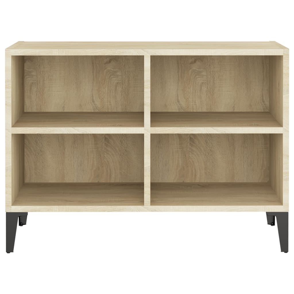 Tv-meubel met metalen poten 69,5x30x50 cm sonoma eikenkleurig