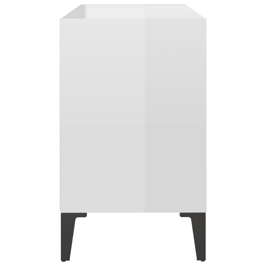 Tv-Meubel Met Metalen Poten 69,5X30X50 Cm 69.5 x 30 x 50 cm Hoogglans wit