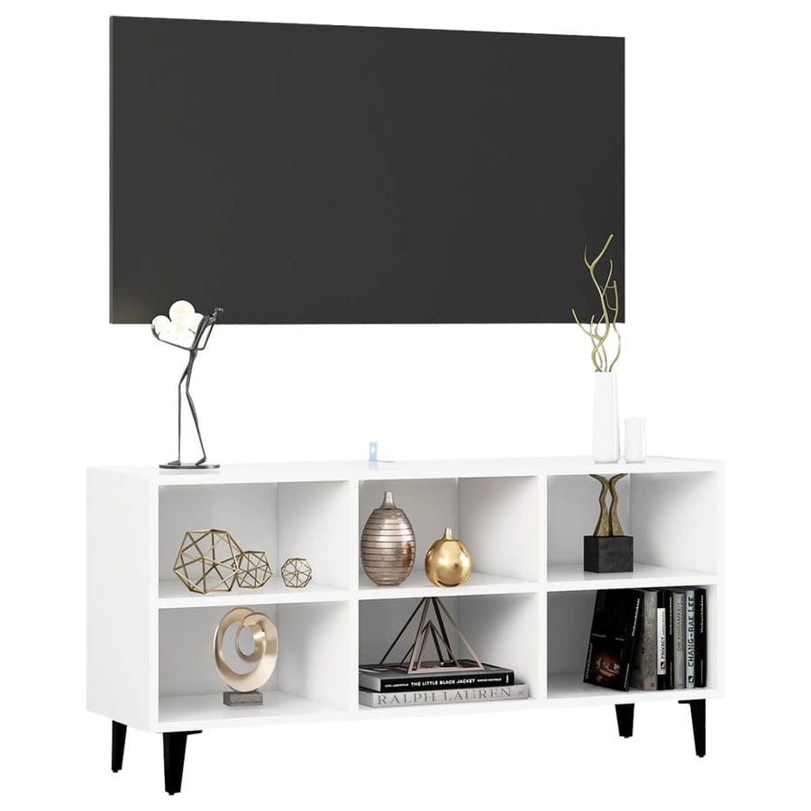 Tv-Meubel Met Metalen Poten 103,5X30X50 Cm Wit 103.5 x 30 x 50 cm