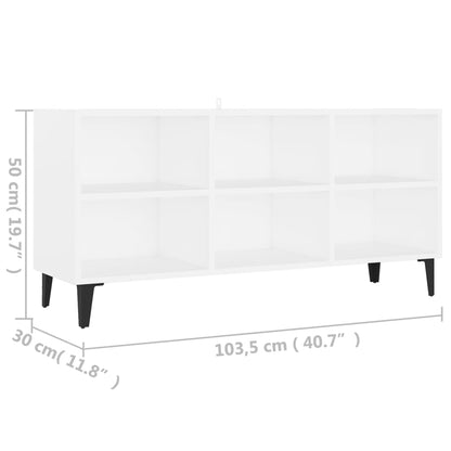 Tv-Meubel Met Metalen Poten 103,5X30X50 Cm Wit 103.5 x 30 x 50 cm