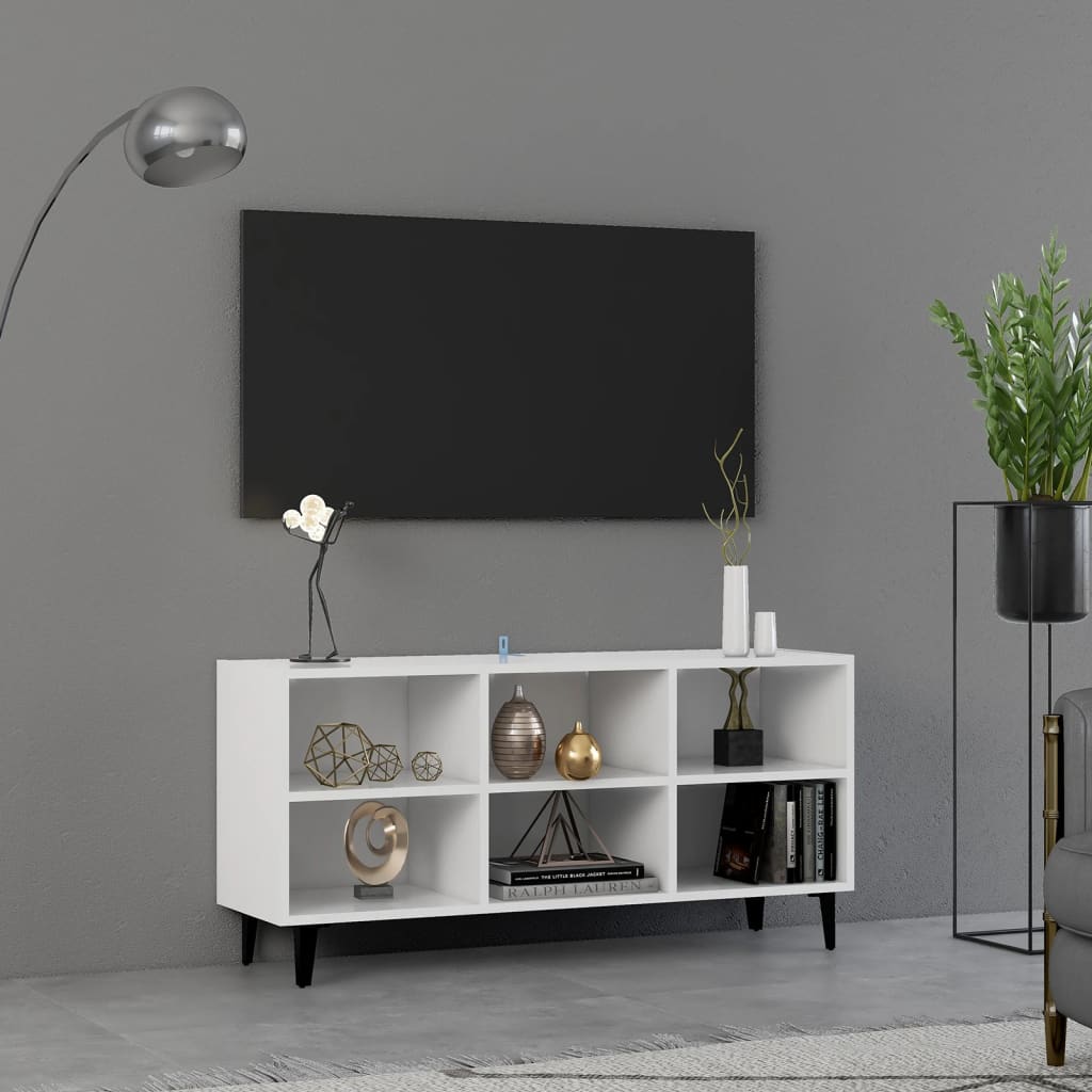 Tv-Meubel Met Metalen Poten 103,5X30X50 Cm Wit 103.5 x 30 x 50 cm
