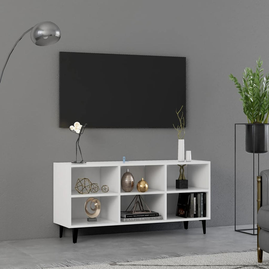 Tv-Meubel Met Metalen Poten 103,5X30X50 Cm Wit 103.5 x 30 x 50 cm
