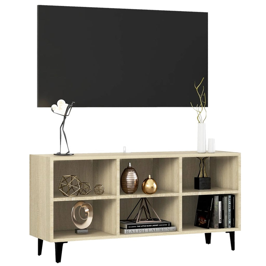 Tv-Meubel Met Metalen Poten 103,5X30X50 Cm Kleurig 103.5 x 30 x 50 cm Sonoma eiken