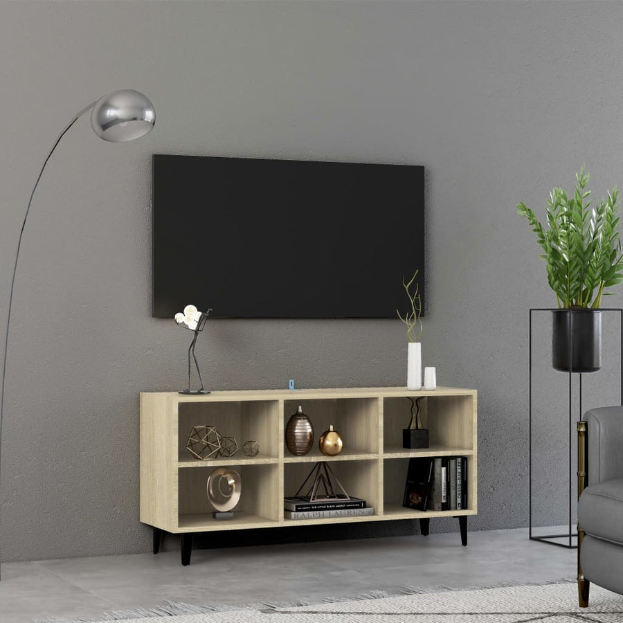 Tv-Meubel Met Metalen Poten 103,5X30X50 Cm Kleurig 103.5 x 30 x 50 cm Sonoma eiken