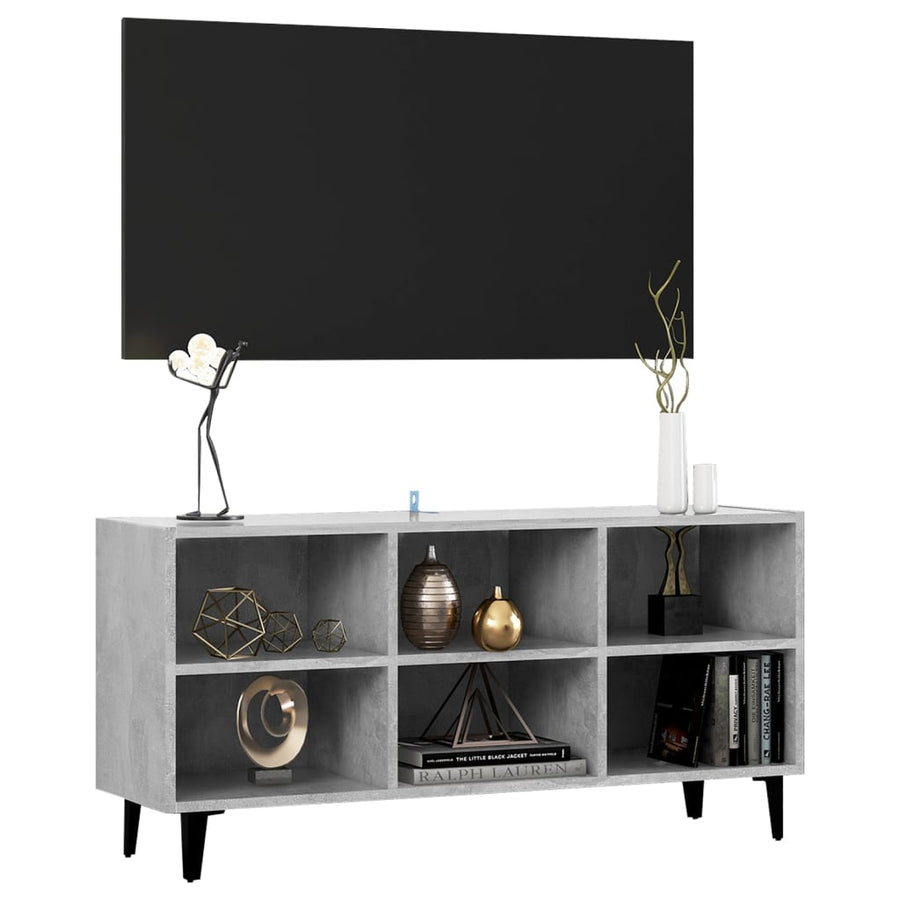 Tv-Meubel Met Metalen Poten 103,5X30X50 Cm 103.5 x 30 x 50 cm Betongrijs