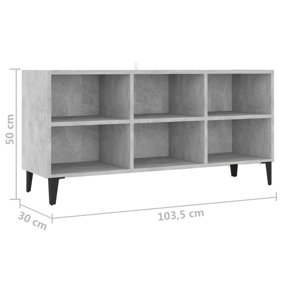 Tv-Meubel Met Metalen Poten 103,5X30X50 Cm 103.5 x 30 x 50 cm Betongrijs